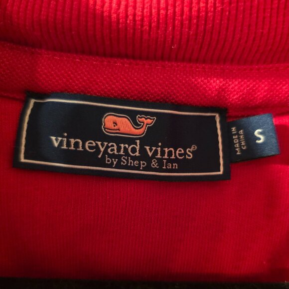 Vineyard Vines quarter Zip Sweatshirt - sz S Red - Picture 3 of 5